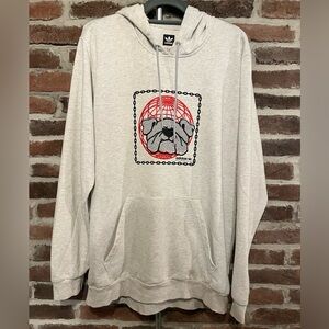 $2/15 Adidas Bull Dog Gray Hoodie Sweatshirt Size Large